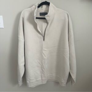 Abercrombie & Fitch Men's Off-White Zip-Up Sweater